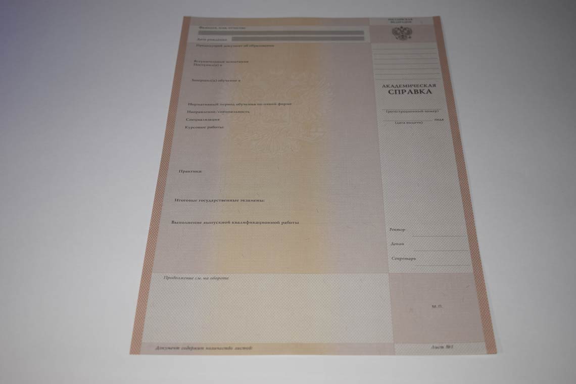 Академическая Справка ВУЗа 1996-2009 в Брянске